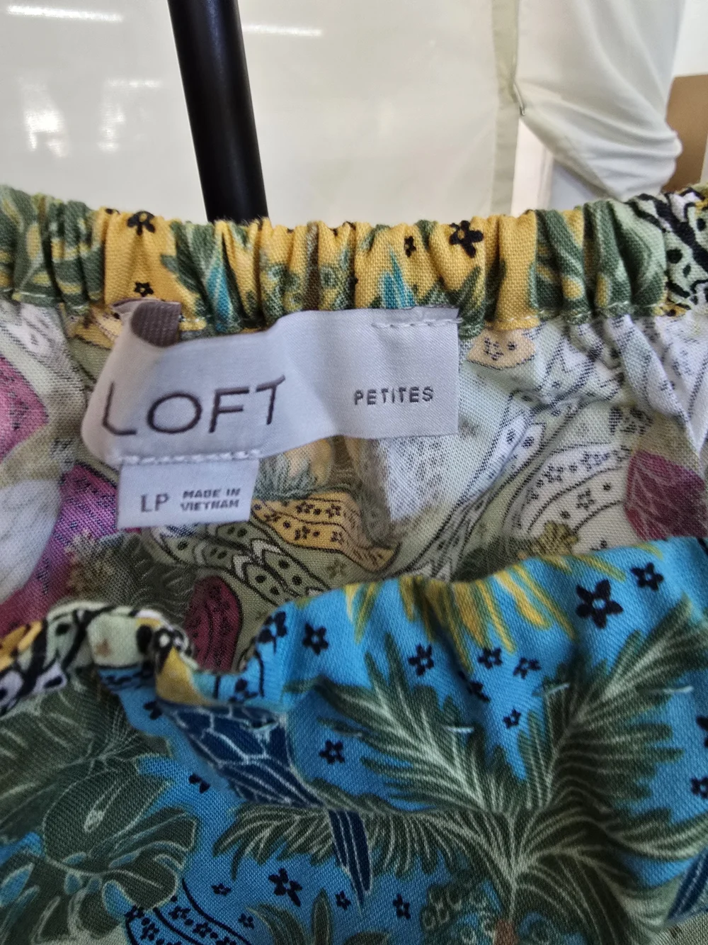 LOFT Multicolor Floral Puff-Sleeve Women’s Top - Green/Blue/Pink/Yellow
